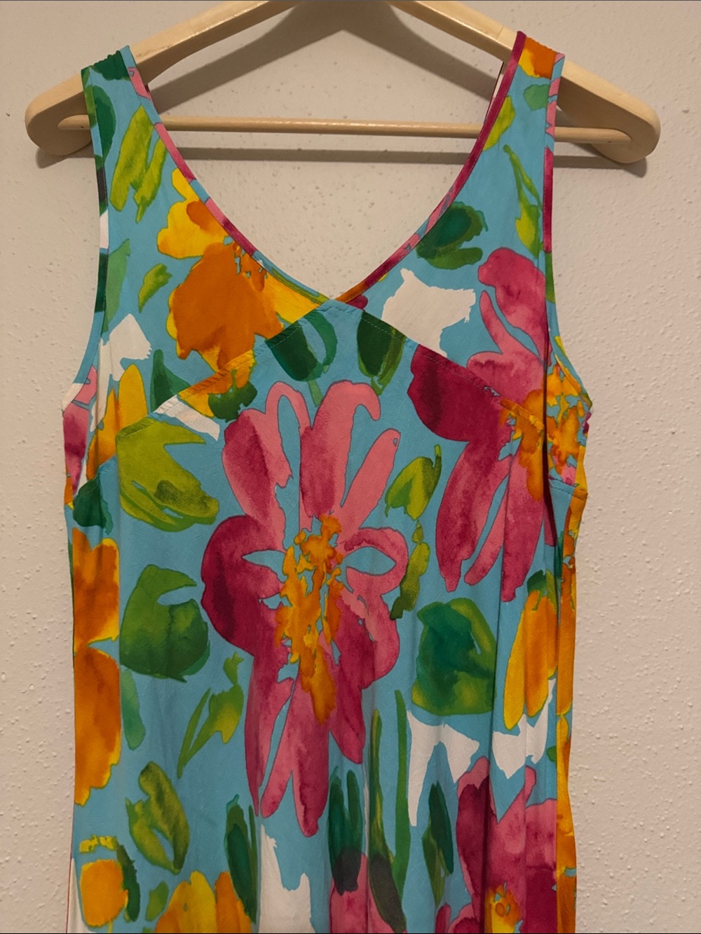 Jams World Extra Large Floral Midi Maxi Dress Allure Blue Pink & Yellow Vintage - Picture 8 of 9